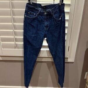 Boss Men's Straight Leg Jeans in Dark Blue